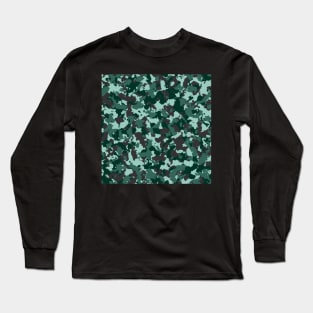 Teal Camouflage Long Sleeve T-Shirt